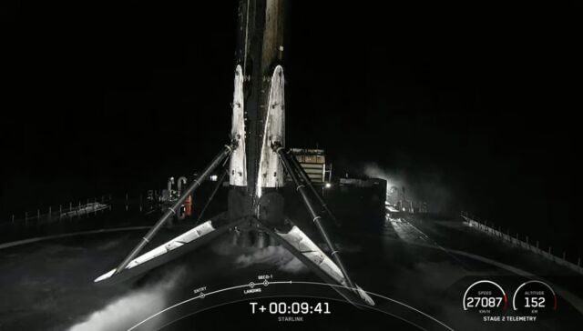SpaceX's most flown rocket sits on a drone ship in the Atlantic Ocean following its 16th launch and landing.