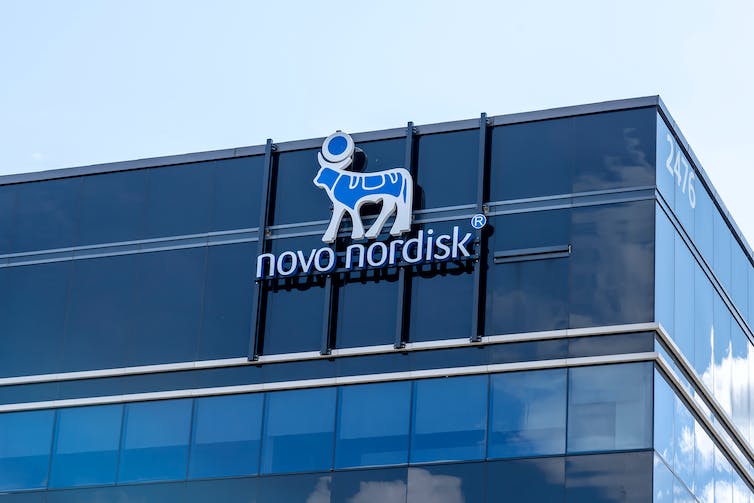 A building with the Novo Nordisk sign.