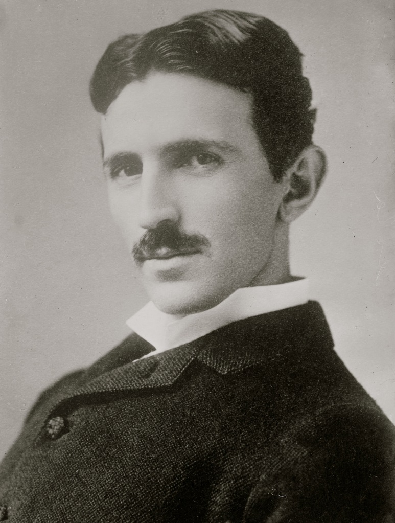 Portrait of Serbian-American inventor and engineer Nikola Tesla (1856 - 1943), aged 34, circa 1890.